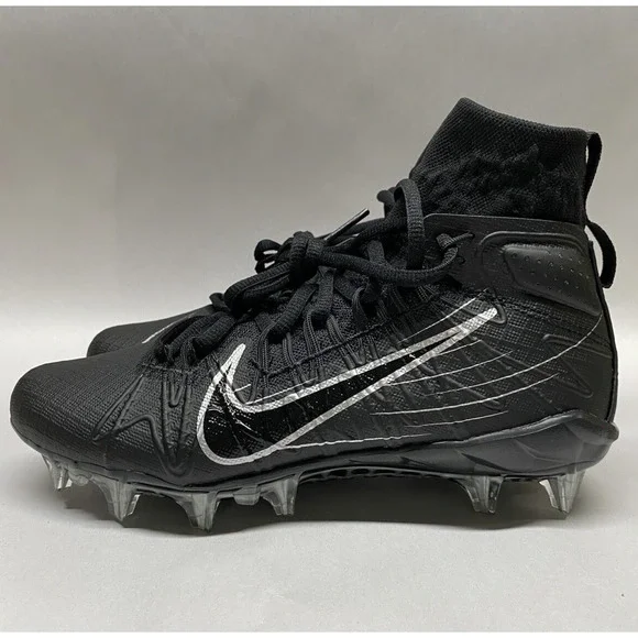 Nike Alpha Huarache Elite LAX Black Silver Lacrosse Cleats Men